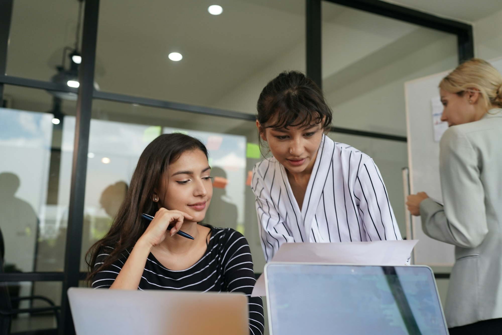 Young businesswoman working at at office